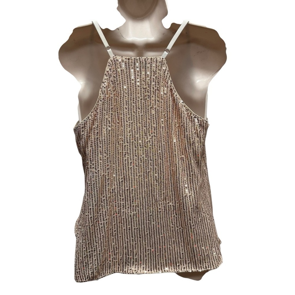 Grace Karin women’s sequined wrap tank top champagne size medium party disco - Picture 3 of 8